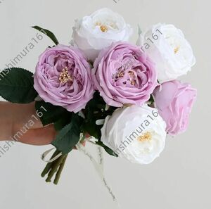  new goods 6 pcs set * bouquet * artificial flower * new goods *. natural flower * height approximately 25cm* purple x white 