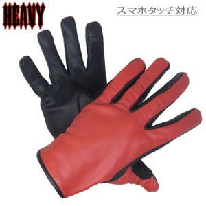  postage 0 HEAVY mountain sheep leather plain glove smartphone Touch correspondence lai DIN g glove all season for red red M size (HGGP-06S-RED)