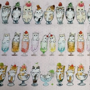 猫柄 綿素材 シーチング生地 100×生地幅110cm