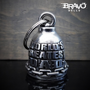 米国製 Bravo Bells お父さん ベル World’s Greatest Dad 父の日のギフトに Made in USA お守り バイク 鈴 アクセサリー ガーディアンベル