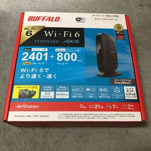 送料無料!新品未開封正規品 BUFFALO バッファロー 無線LAN 親機 Wi-Fi 6(11ax) AirStation 2401+800Mbps ブラック WSR-3200AX4S-BK