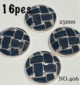 NO.406 カボションパーツ アクリルパーツ 半円 25mm ブラック