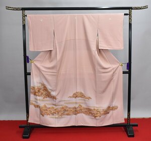 【桜庭呉服店】色留袖 結婚式 家紋 三つ紋 自然文様 霞 松 身丈151cm 裄丈64cm ★着物 ea-309