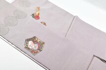 【桜庭呉服店】名古屋帯 達磨 置物 紬 花 手描き おもちゃ 玩具 帯丈363cm ★着物屋 nc-6381_画像7