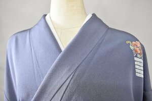 【桜庭呉服店】 付下げ 家紋 幾何学模様 花 身丈155cm 裄丈65cm ★着物 パーティー 結納 観劇 お茶会 t‐574