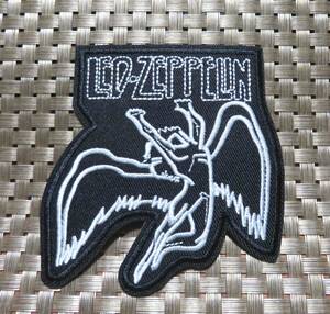  翼男◇黒白◆新品　レッド・ツェッペリン　Led Zeppelin　ロンドン　イギリス　UKロックバンド　　刺繍ワッペン◆音楽　ミュージック　