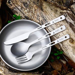 YAEI Enthusiast titanium cutlery 3 point set ( storage bag attaching )