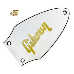 Gibson Flying V トラスロッドカバー ホワイト 3プライ/金文字