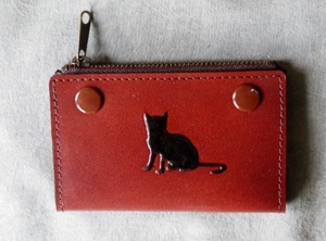  Silhouette cat * fastener change purse .& key case 