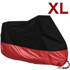 バイクカバー 【XL】黒 赤 耐水 耐熱 防水 保護カバー 車体カバー 簡単装着 バックル付き 送料込