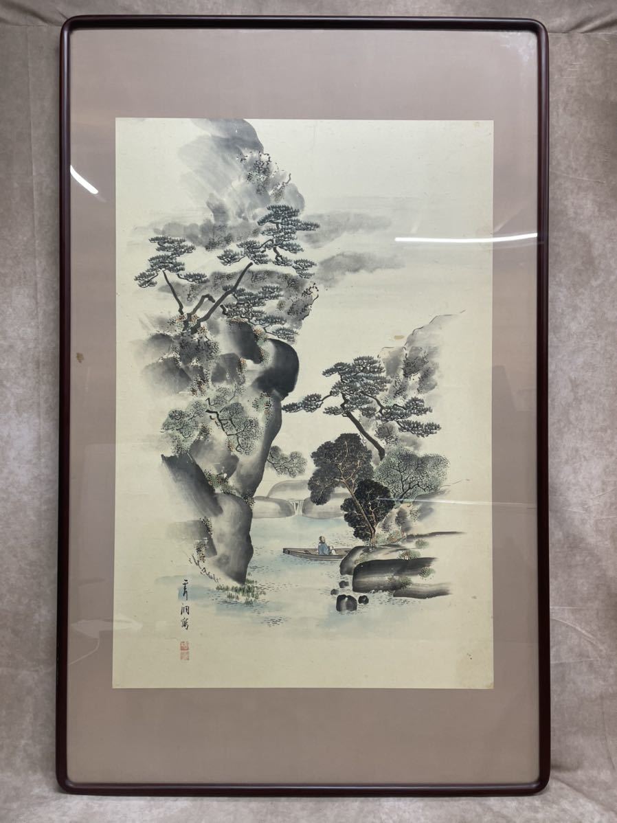 From Nara, unknown artist, ink painting, landscape painting, nature painting, frame, framed China, Chinese art, art object, interior, can be picked up directly, artwork, painting, Ink painting