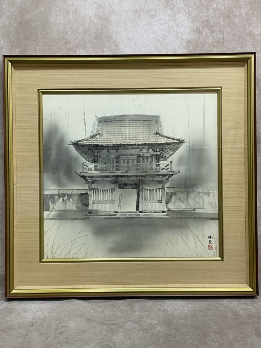 Authentic work by Takayoshi Sato Jacquess (Engakuji Temple) No. 12 Ink painting Still life painting Architectural painting Building Temple Temple Japanese painting Boxed Art object Art Interior Can be picked up directly, artwork, painting, Ink painting