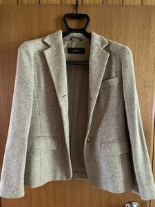 MaxMara Weekend Line Max Mara tweed jacket lady's M size beige Italy made 