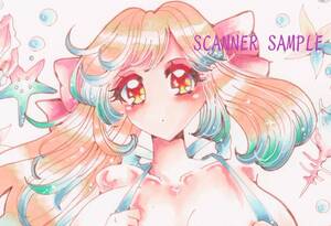 デリシャスパーティープリキュア同人手描きイラスト★和実ゆい スリングショット★背景貝殻★B5サイズケント紙