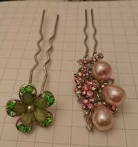 ヘアーアクセサリー★バレッタ/簪/ヘアゴムの全５品♪★未使用・保管品★パールやスワロフスキーがキラリとっても綺麗！です★送料込(^_^)v_画像3