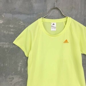 速乾 ストレッチ素材■adidas/アディダス 　Tシャツ 半袖 イエロー M レディース ｃ365 k16 ランニング 登山 ヨガ ジム