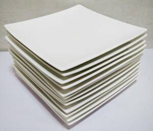 スクエアプレート　食器　白　ホワイト　12枚セット　28×28㎝　皿　角皿　大皿　陶器　シンプル　テーブルウェア