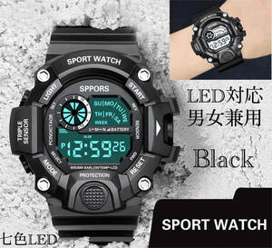  sport wristwatch wristwatch clock digital type LED digital wristwatch digital bicycle sport outdoor camp running black 