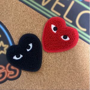 大きめ アイロンワッペン ハート もこもこ かわいい