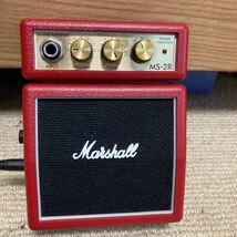 Marshall MS-2 ミニアンプ マーシャル ギターアンプ レッド AC電源ケーブル付 通電確認済み_画像3