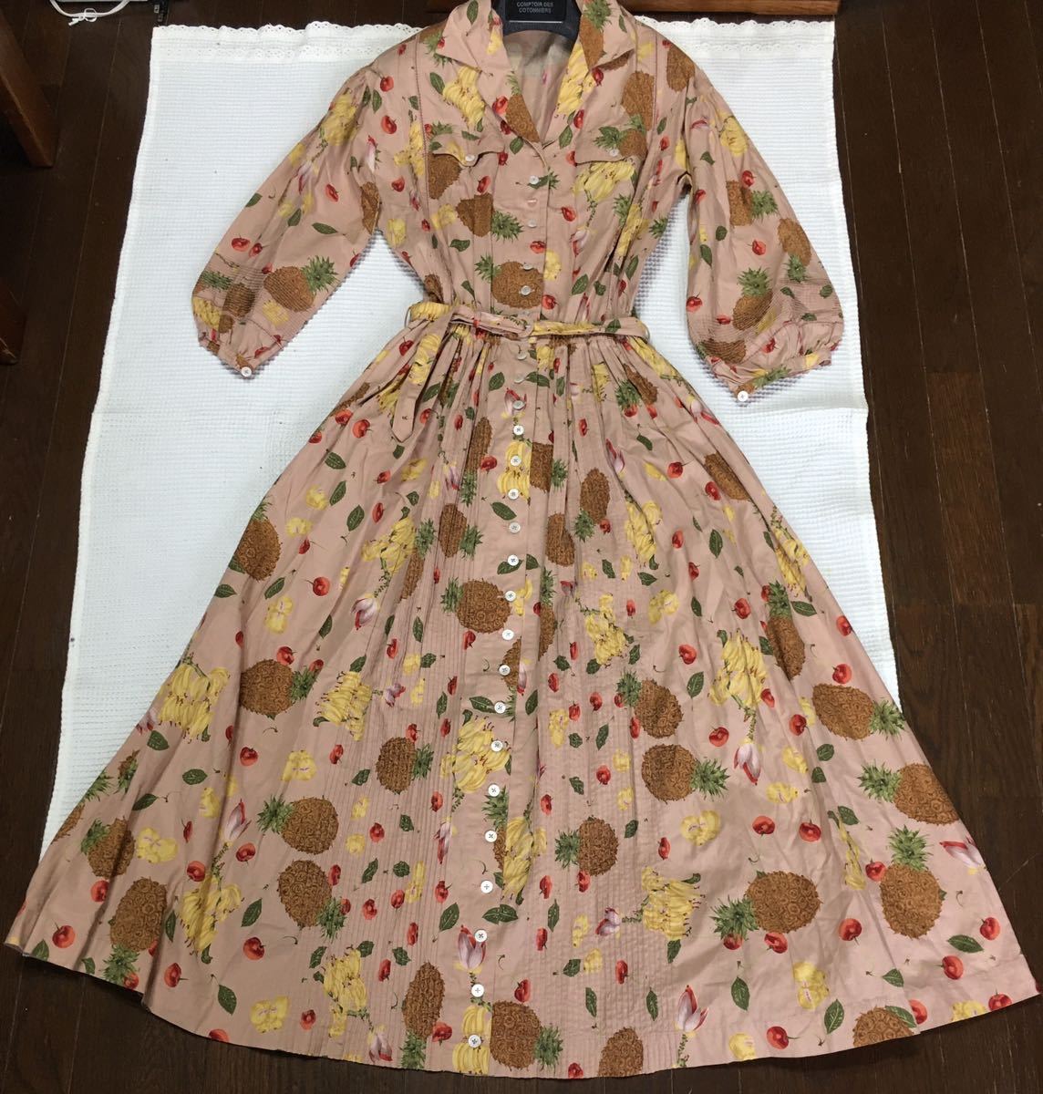 ピンクハウス フルーツ柄 ロングワンピース
