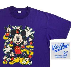 Velva Sheen 90s USA製 ディズニー Tシャツ XLサイズ ミッキー ベルバシーン Disney ビンテージ