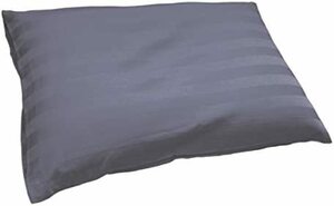 そば枕 頚椎安定型 日本製 カバー付き 綿100％ 35×50cm 枕 かため ぎっしり そば殻 サテンストライプ 雅 アッシュグレー