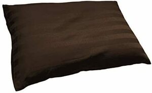 日本製 枕カバー 43×63cm サテンストライプ 60番手 綿100％ ファスナー式 雅 300本高密度生地 高級ホテル品質 ノーブルブラウン