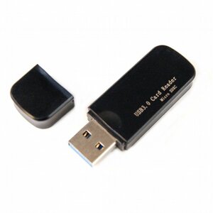 【vaps_3】USB3.0カードリーダー 《ブラック》 高速伝送 MicroSDXC MicroSDHC MicroSDカード対応 送込