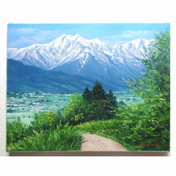 絵画 油彩 広瀬和之 安曇野 油絵F4キャンパスのみ 送料無料 受注制作