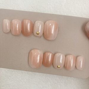 (現品)ネイルチップ/オレンジベージュ/ニュアンス/プチプラ/オフィス