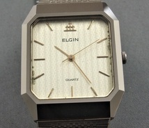 ◆ 超稀少品！■ 超硬ケース ★ ELGIN クオ－ツ式 / エルジン ◆ 純正クサリ付き ★ FKB145 ◆ ジャンク品 ◆ _画像6