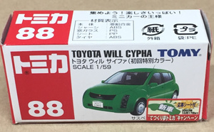トミー トミカ 88 トヨタ ウィル サイファ グリーン（初回特別カラー）未陳列品