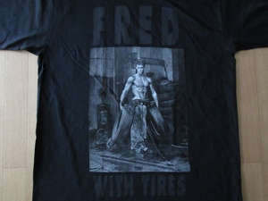 80's 90's USA製 ハーブ リッツ Fred with Tires Hollywood フォト TシャツL Herb Ritts写真家 マドンナ リチャード ギア 芸術ART現代美術/