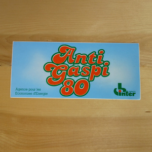 フランス ビンテージ ステッカー シール Anti gaspi 80 活動 #s-n