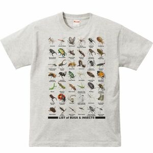 虫のリスト/半袖Ｔシャツ/メンズS/杢・新品・メール便 送料無料