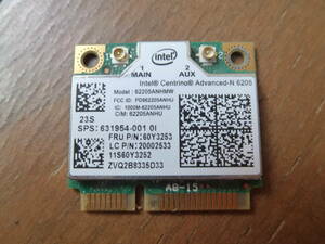 Intel Centrino Advanced-N6205 miniPCIeカード