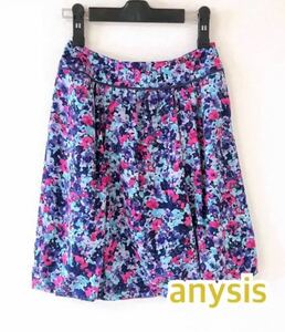 【美品】anySiS パンジー柄 バルーンスカート