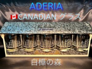 【ADERIA】CANADIAN 白樺の森 ショットグラス ５個 セット 石塚硝子 アデリア ロック シルバー