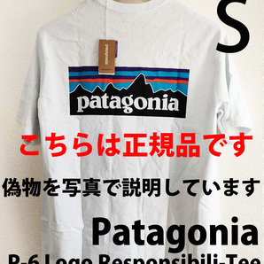 S 新品正規品パタゴニアpatagonia P-6 LOGO RESPONSIBILI-TEE ロゴ・レスポンシビリティー白ホワイト半袖Tシャツ アウトドア38504キャンプ