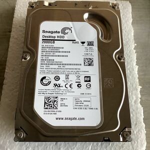 Seagate HDD 2000GB フォマット済みです。中古品　廃棄パソコン取り出し品　ジャンク