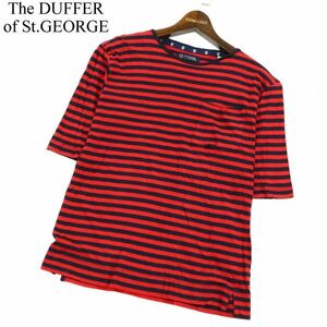 The DUFFER of St.GEORGE ダファー オブ セントジョージ 半袖 ポケット★ ボーダー カットソー ポケTシャツ Sz.M　メンズ　C2T07345_7#D