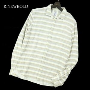 R.NEWBOLD ポールスミス 長袖 レギュラー★ コットン ボーダー シャツ Sz.M　メンズ　C2T08049_8#C