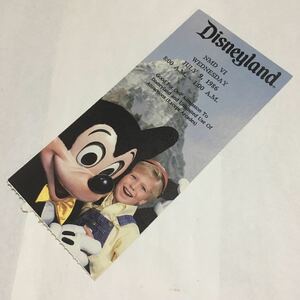 Disneyland One Admission To Disneyland and Unlimited Use of Attraction (1986)☆ディズニーランド☆使用済