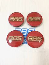 ★即決新品未使用★BBS正規品 ホイール センター キャップ エンブレム レッド 赤 金文字 4個セット BBS LM BBS RG BBS RS BBS RF BBS RE RI_画像1