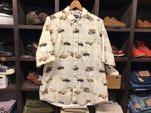 PURITAN B.D PATTERNED SHIRT SIZE L ピューリタン ボタンダウン 総柄 シャツ 半袖 車 アメ車 トラック