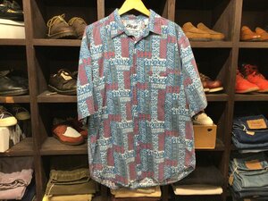 TOMATO COTTON PATTERNED SHIRT SIZE L コットン アロハ シャツ 半袖 総柄