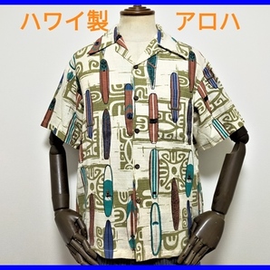 即決! 良品! ハワイ製 ALI’I By IOLANI SPORTSWEAR イオラニ ガーゼ地 アロハシャツ メンズM-L相当