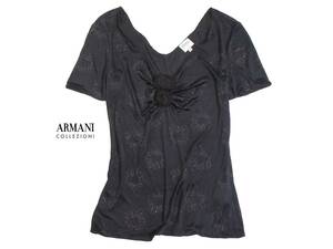 ARMANI COLLEZIONI Armani ko let's .-ni floral print lame solid flower motif pull over cut and sewn 40