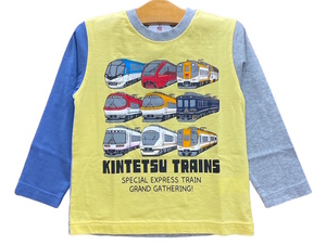 新作★新品タグ付 Hungry Heart ハングリーハート★近鉄電車 大集合 長袖Tシャツ★ひのとり しまかぜ 22000系 他★120cm 7-8才 ￥2750